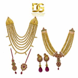 Kundan Design Gold Mala With Earring